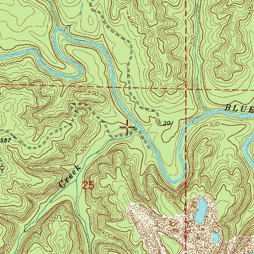 Topographic Map of Jock Creek, AL
