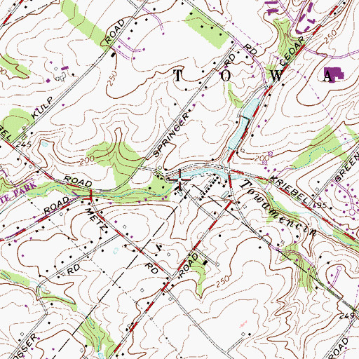 Topographic Map of Fischers Dam, PA