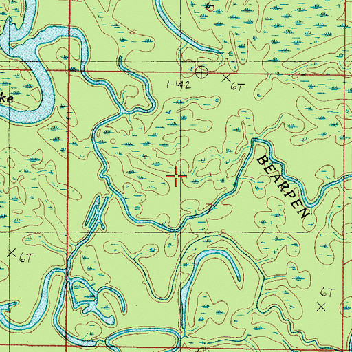 Topographic Map of Joe Bayou, AL