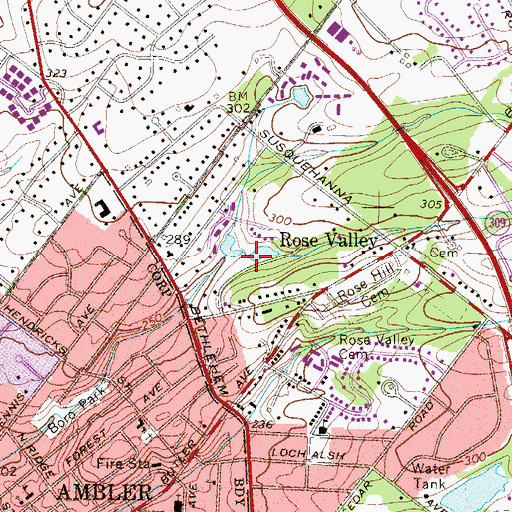 Topographic Map of Foedisch Dam, PA