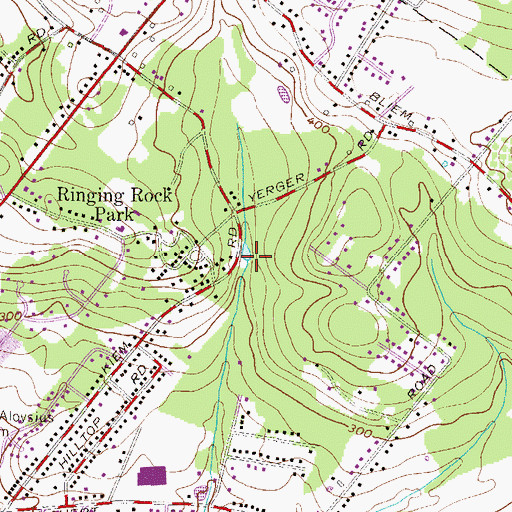Topographic Map of Ringing Rock Dam, PA