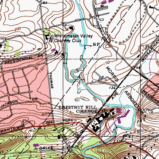 Topographic Map of Morris Dam, PA