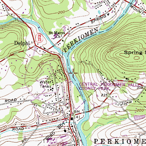 Topographic Map of Kratz Dam, PA