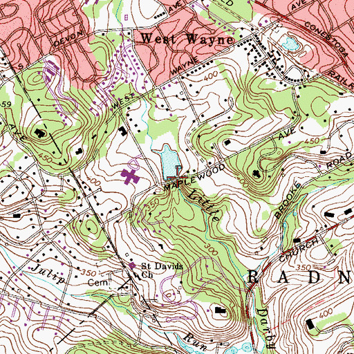 Topographic Map of Mill Club Dam, PA