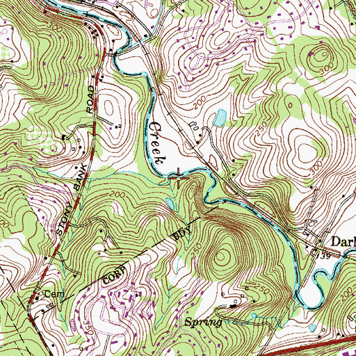 Topographic Map of Brinton Lake Dam, PA