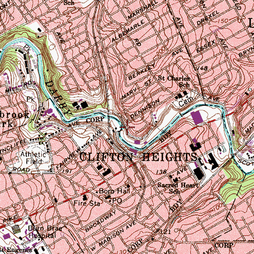 Topographic Map of Kent Dam, PA