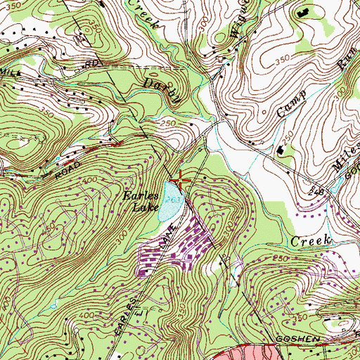 Topographic Map of George H Earle Junior Dam, PA