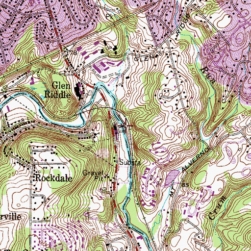 Topographic Map of Rockdale Dam, PA