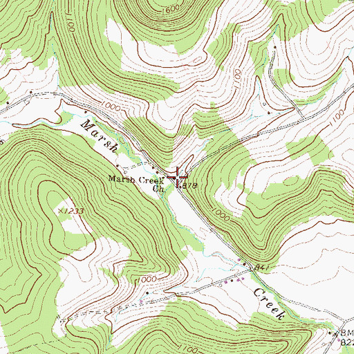 Topographic Map of Mann School, PA