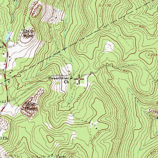 Topographic Map of Greenbrier School, PA