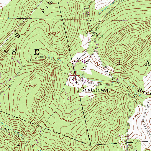 Topographic Map of Pigeon Hills (historical), PA