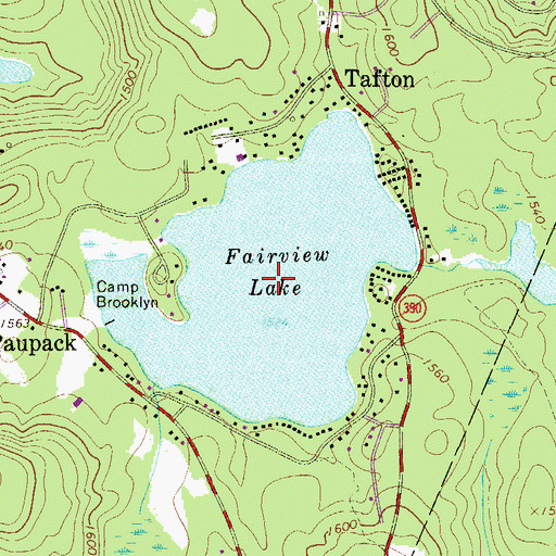 Topographic Map of Fairview Lake, PA