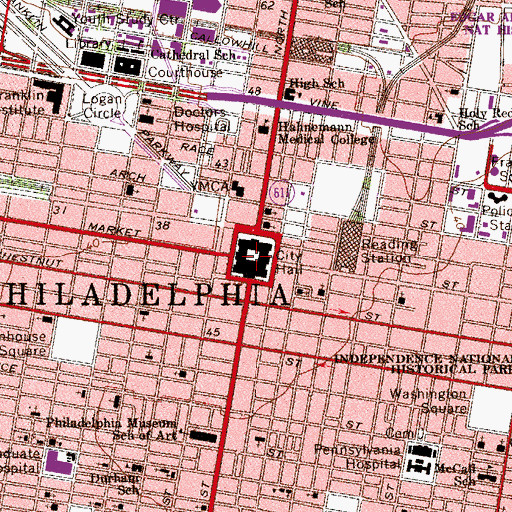 Topographic Map of Philadelphia, PA
