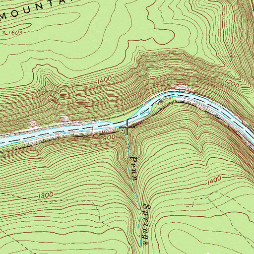 Topographic Map of Penn Springs, PA