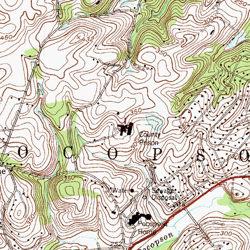 Topographic Map of Chester County Prison, PA