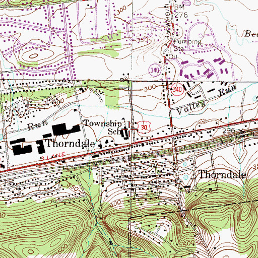 Topographic Map of Caln Township School, PA