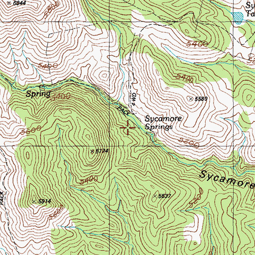 Topographic Map of Sycamore Springs, AZ