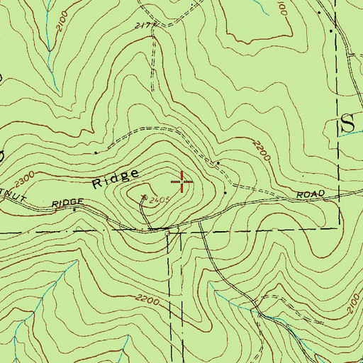 Topographic Map of Chestnut Ridge, PA
