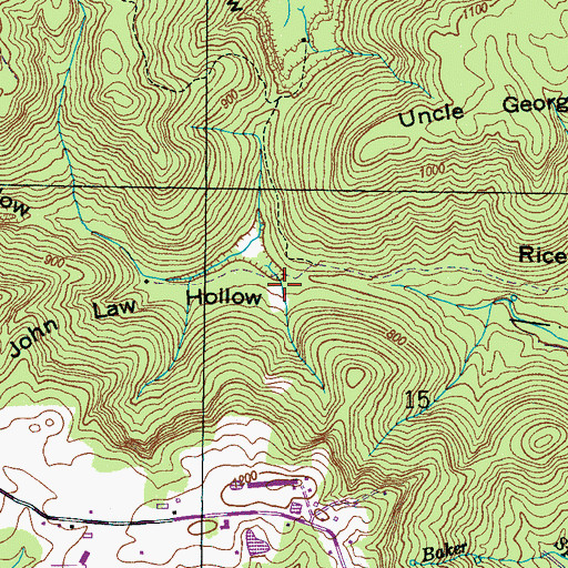 Topographic Map of John Law Hollow, AL