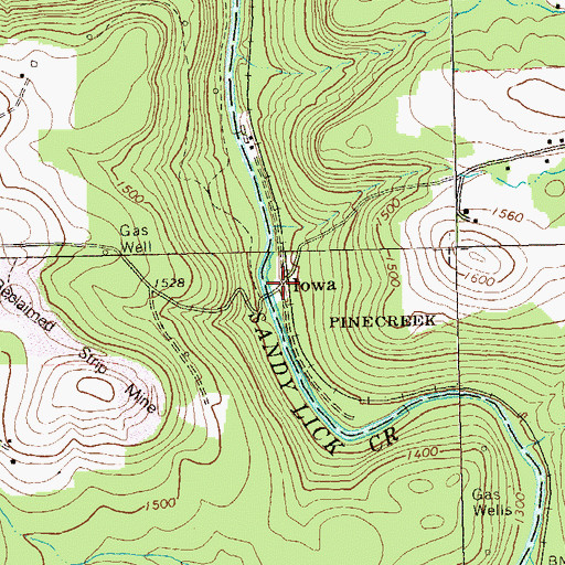 Topographic Map of Iowa, PA