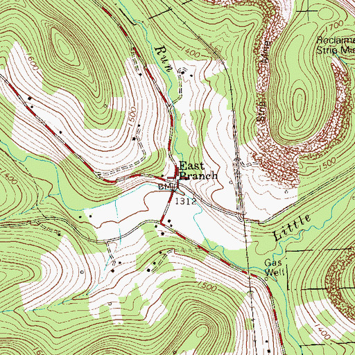 Topographic Map of East Branch, PA