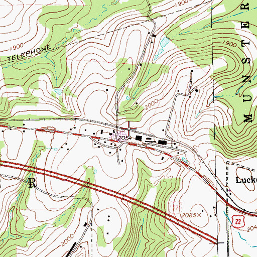 Topographic Map of Krug Airport (historical), PA