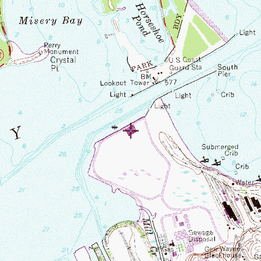 Topographic Map of Erie International Main Terminal, PA