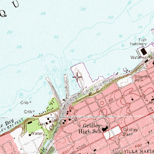 Topographic Map of Austin Dock Number Four, PA