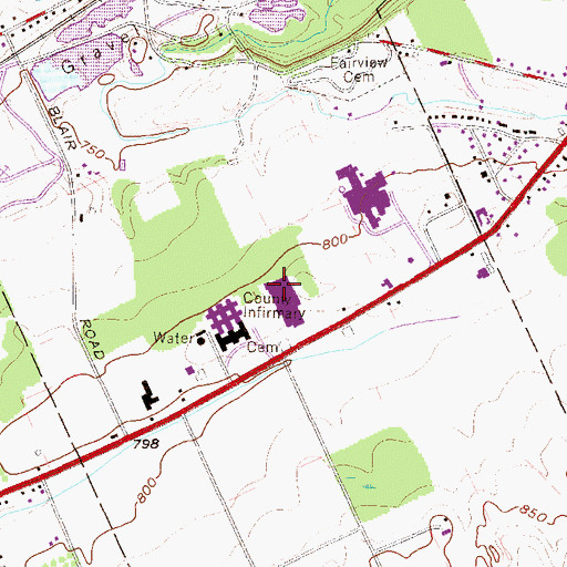 Topographic Map of Erie County Infirmary, PA