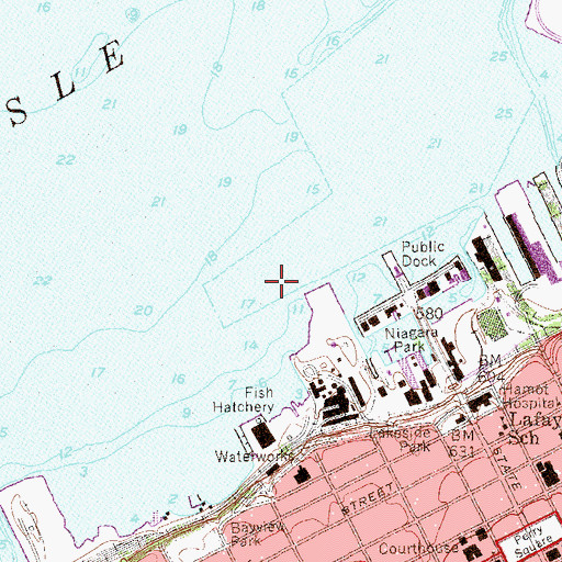 Topographic Map of Harbor Turning Basin, PA
