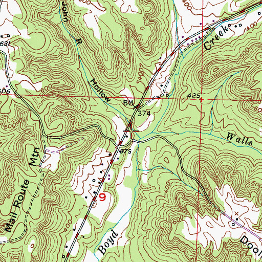 Topographic Map of John R Hollow, AL