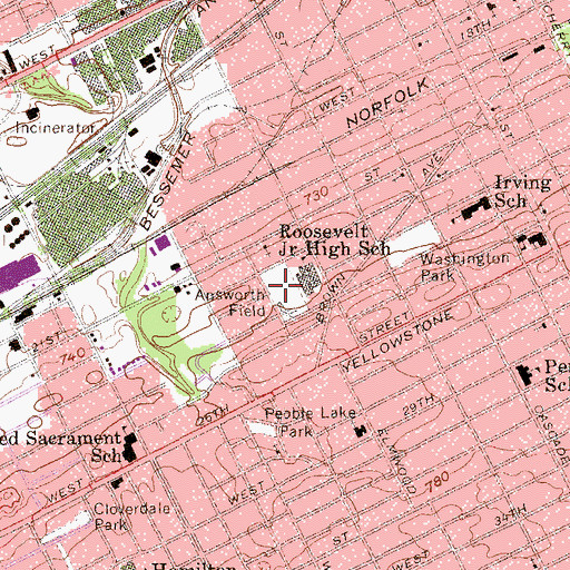 Topographic Map of Answorth Field, PA