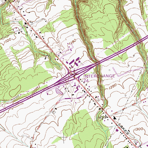 Topographic Map of Interchange 24, PA