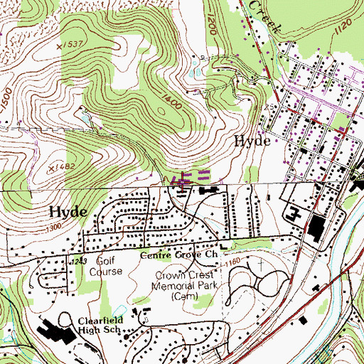 Topographic Map of Clearfield County, PA