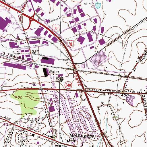 Topographic Map of Lancaster County, PA