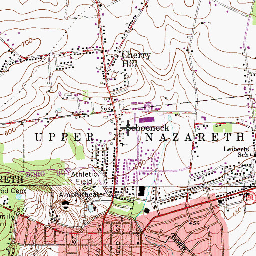 Topographic Map of Northampton County, PA