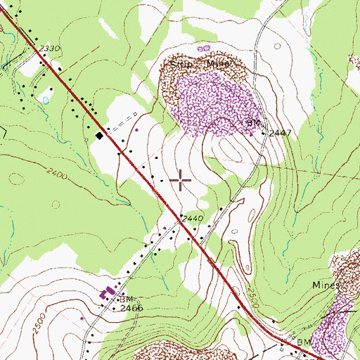 Topographic Map of Somerset County, PA
