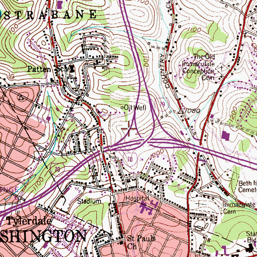 Topographic Map of Washington County, PA