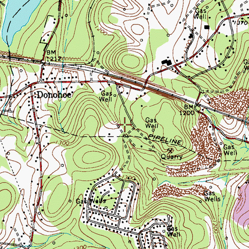 Topographic Map of Westmoreland County, PA