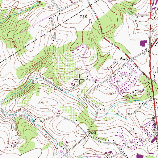 Topographic Map of York County, PA