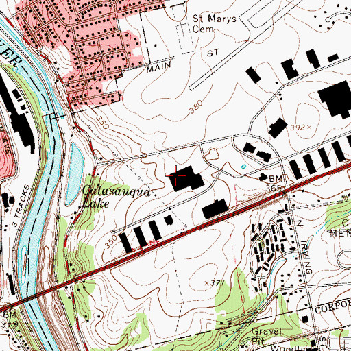 Topographic Map of William Kennedy Athletic Complex, PA
