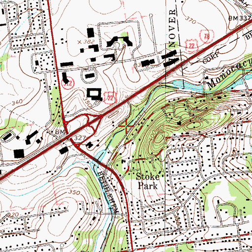 Topographic Map of Gertrude B Fox County Park, PA