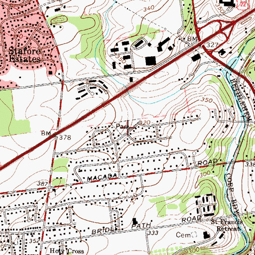 Topographic Map of Sentee Heights Park, PA
