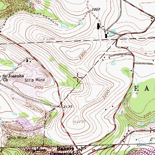 Topographic Map of Union Cemetery, PA