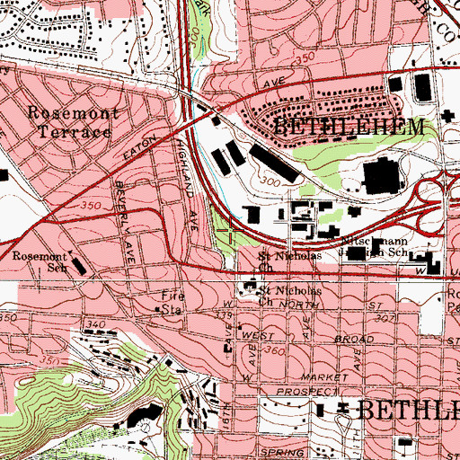 Topographic Map of Stratford Park, PA