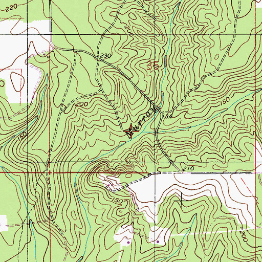 Topographic Map of Johnson Branch, AL