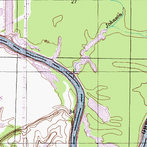 Topographic Map of Johnson Branch, AL