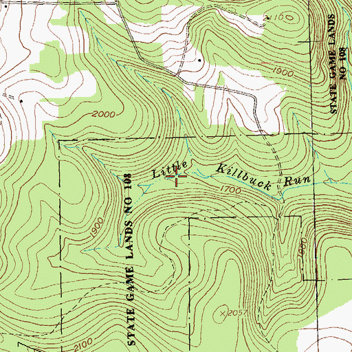 Topographic Map of State Game Lands Number 108, PA