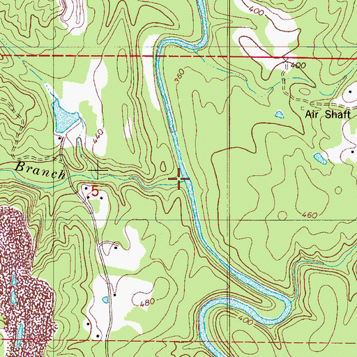 Topographic Map of Johnson Branch, AL