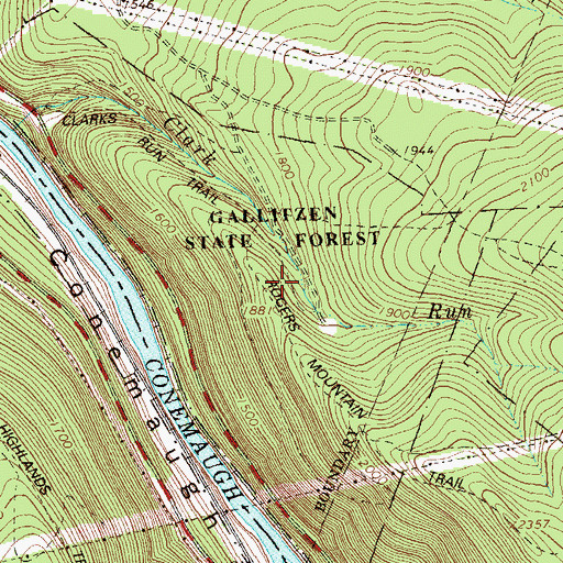 Topographic Map of Charles F Lewis Natural Area, PA